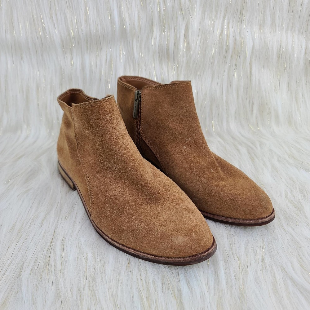 Gianni Bini Brown Leather Ankle Booties Boots 8.5